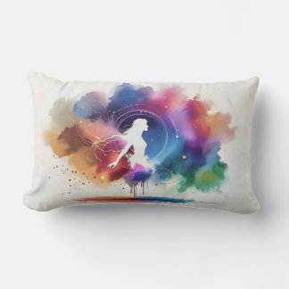 Coussin Rectangle Whispers d'une âme arc-en-ciel