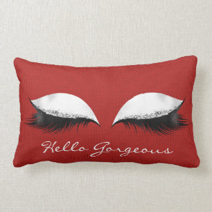 Coussin Rectangle White Caliente Rouge Maquillage Lashes Hello Gorge