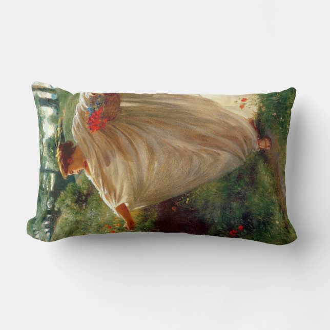 Coussin Rectangle Wild Blossoms (par Edward Poynter) (Recto)