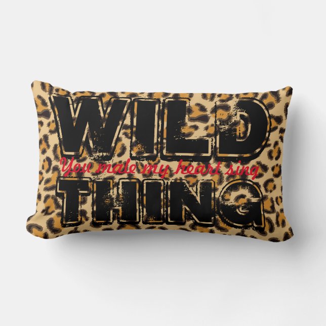 Coussin Rectangle Wild Thing -Empreinte de léopard (Recto)