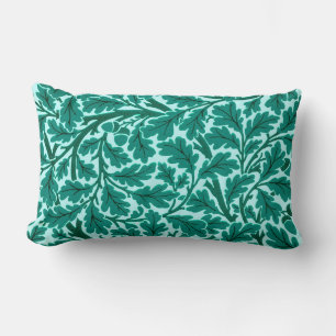 Coussin Rectangle William Morris Chêne Feuilles, Turquoise & Aqua