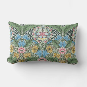 Coussin Rectangle William Morris Fleurs Vintages Bleu Jaune