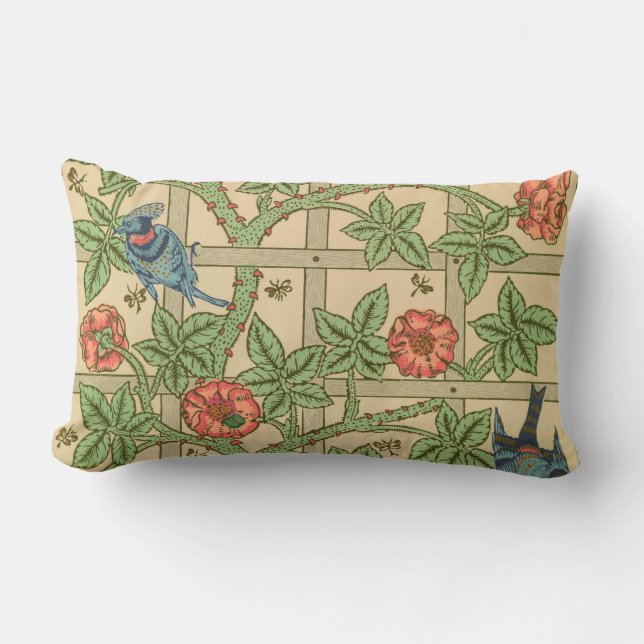 Coussin Rectangle William Morris Trellis Design classique de papier  (Recto)