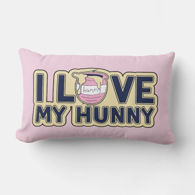Coussin Rectangle Winnie L'Ourson| J'aime mon amour (Recto)
