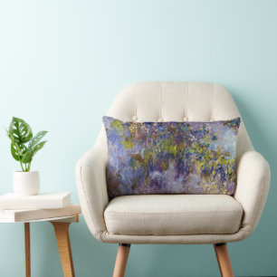 Coussin Rectangle Wisteria (moitié gauche) par Claude Monet