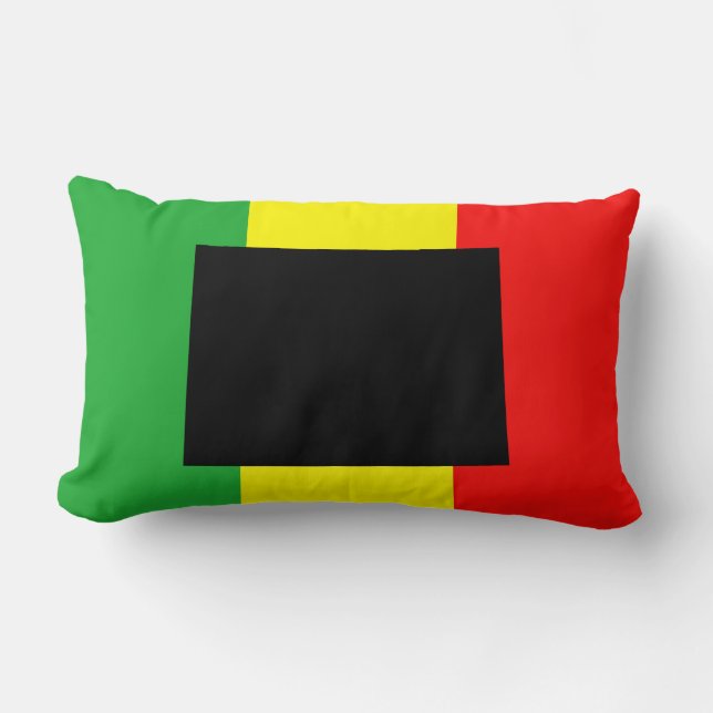 Coussin Rectangle Wyoming avec des couleurs Rasta (Recto)