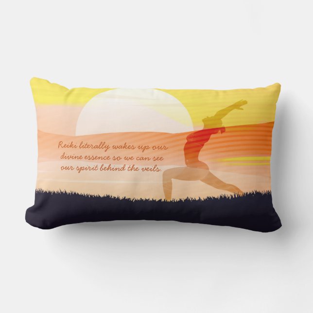 Coussin Rectangle Yoga Enseignant Soleil Salutation Moitié Lune Pose (Recto)