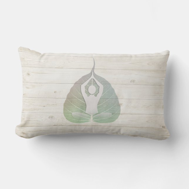 Coussin Rectangle Yoga Instructeur Studio Méditation Pose Bodhi Leaf (Recto)