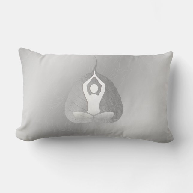 Coussin Rectangle Yoga Instructeur Studio Méditation Pose Bodhi Leaf (Recto)