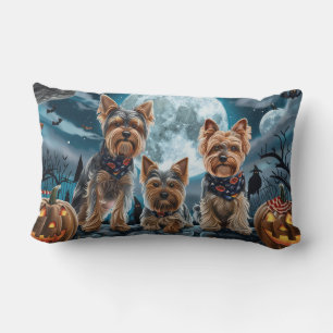 Coussin Rectangle Yorkshire Terrier Halloween Éffrayant