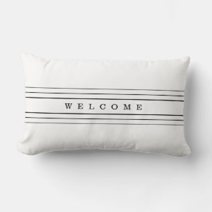 Coussin Rectangle Your Custom Text & Modern Stripes Black & White