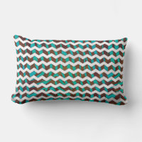 Zebra Chevron Impression Brown et Turquoise