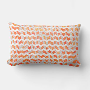Coussin Rectangle Zebra Orange and White Print