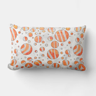 Coussin Rectangle Zebra Orange et White Polka Dot