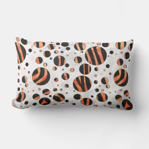 Coussin Rectangle Zebra Pois noirs et orange