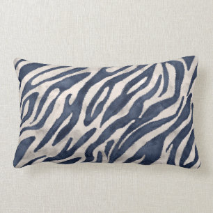 Coussin Rectangle zèbre bleu marine