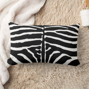 Coussin Rectangle Zèbre en noir et blanc