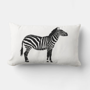Coussin Rectangle Zèbre - Noir et Blanc