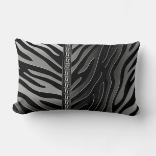 Coussin Rectangle Zèbre noir gris élégant chic de Digitals Ombre