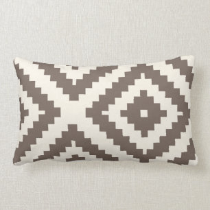 Coussin Rectangle Zigzag Motif géométrique Taupe Brown