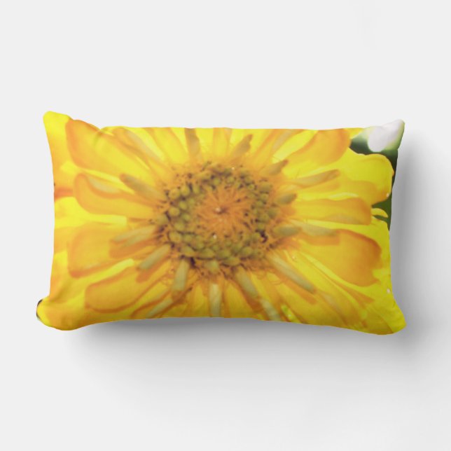 Coussin Rectangle Zinnia jaune (Recto)