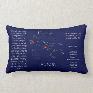 Coussin Rectangle Zodiac Constellation Taurus drôle Unique