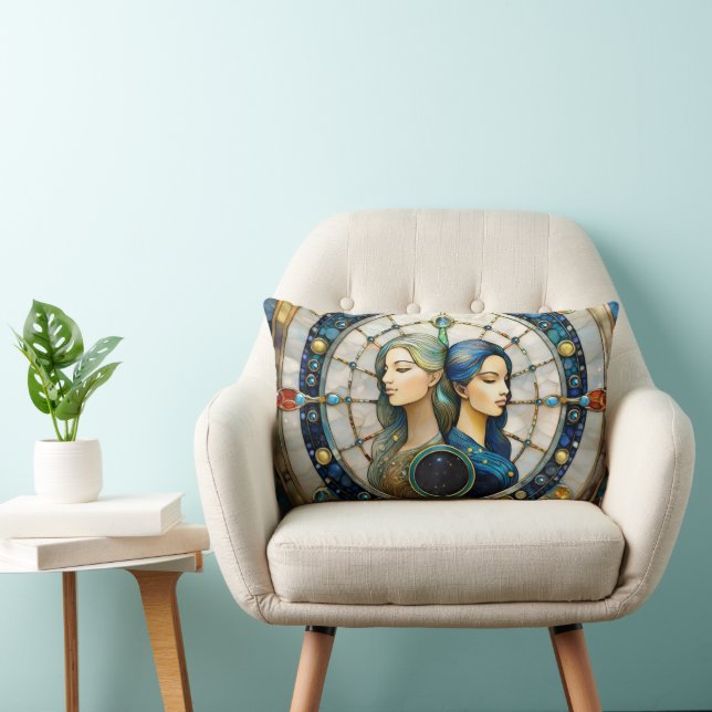 Coussin Rectangle Zodiac - Gemini Les Jumeaux (Chaise)