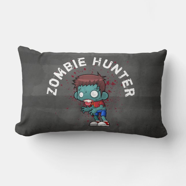 Coussin Rectangle Zombie Hunter with Blood Splatter Creepy (Recto)