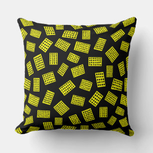 Coussin Rectangles Abstraites 081122 - Jaune sur noir