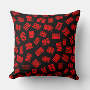 Coussin Rectangles Abstraites 081122 - Rouge sur noir