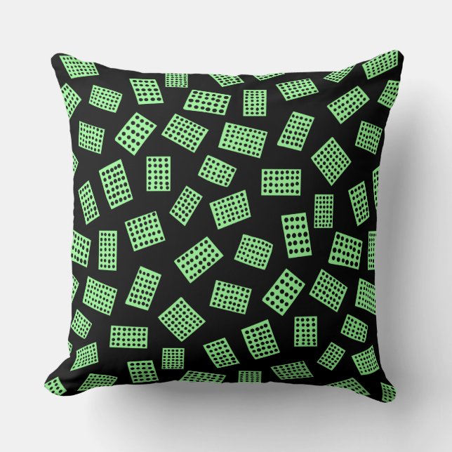 Coussin Rectangles Abstraites 081122 - Vert menthe sur noi (Recto)