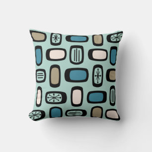 Coussin Rectangles arrondies MCM du milieu du siècle Aquam