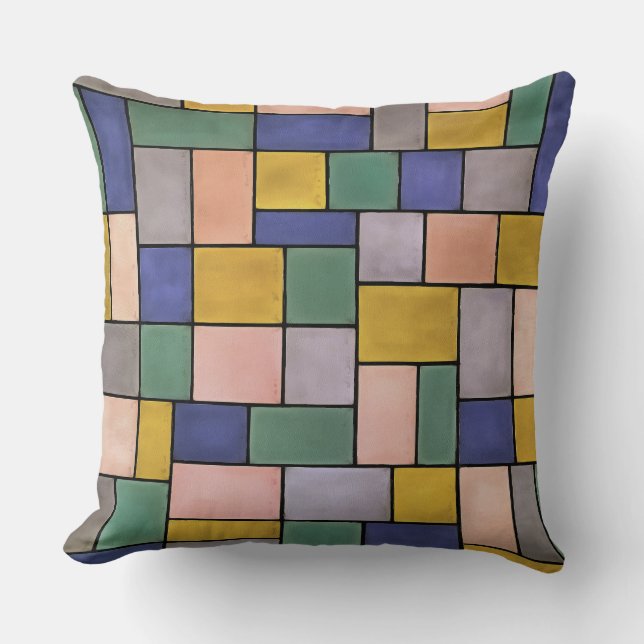 Coussin Rectangles Géométriques Colorés (Recto)