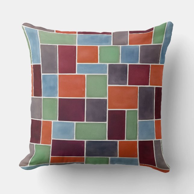 Coussin Rectangles Géométriques Colorés 8 (Recto)
