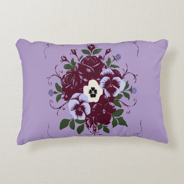 Coussin rectangulaire - Bouquet de Violettes Accent Pillow (Front)
