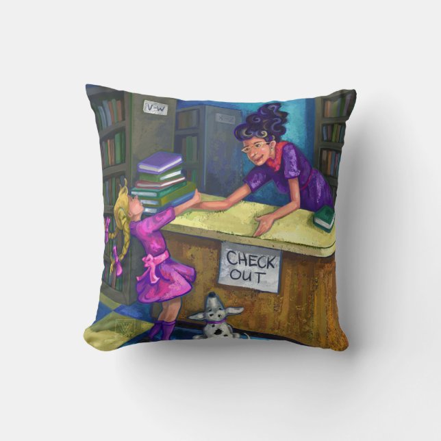 Coussin Récupération de la bibliothèque (Recto)