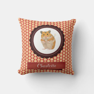 Coussin Red Ajouter Votre Nom Hamster