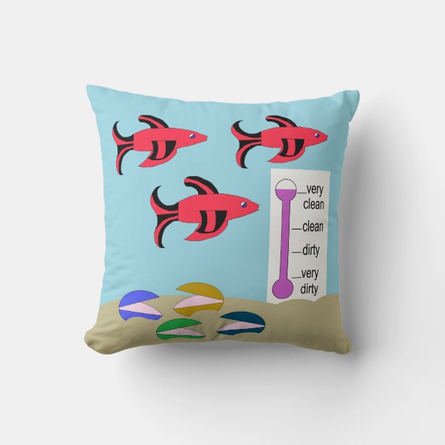 Coussin Red and Black Fish with 4 Clams: (Recto)
