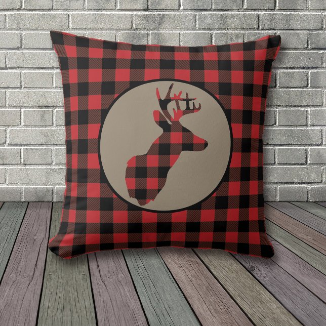 Coussin Red Black Buffalo Plaid (Créateur téléchargé)