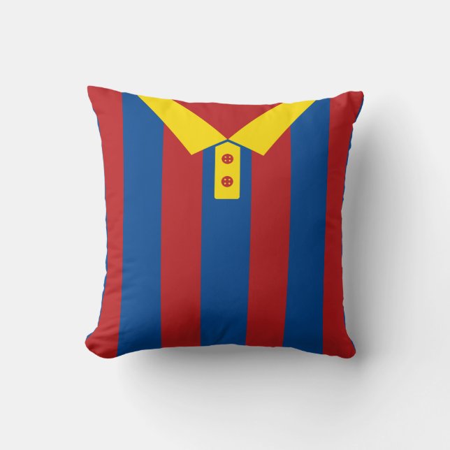 Coussin Red & Blue Stripes Nom et numéro Soccer Jersey (Recto)