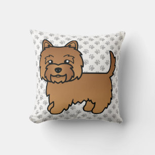 Coussin Red Cairn Terrier mignon chien de dessin