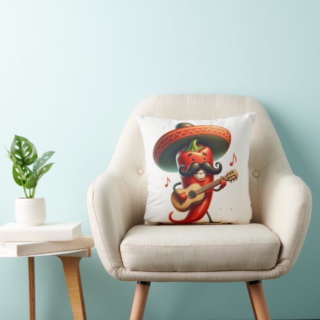 Coussin Red Chili Pepper Musicien (Chaise)