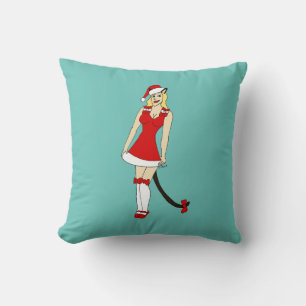 Coussin Red Christmas catgirl
