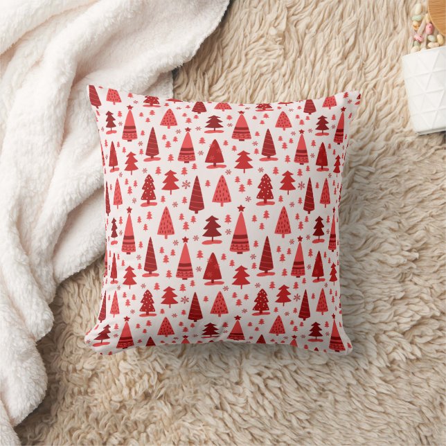 Coussin Red Christmas Tree Forêt mite Motif (Couverture)