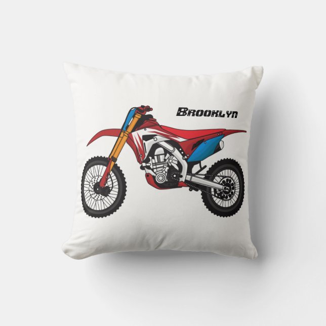 Coussin Red dirt bike motorcycle (Recto)