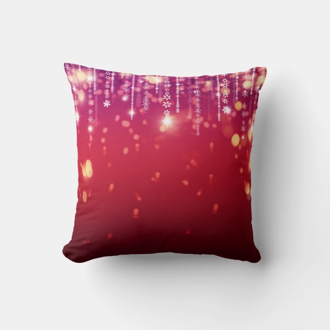 Coussin Red & Gold Festive Lumières (Recto)
