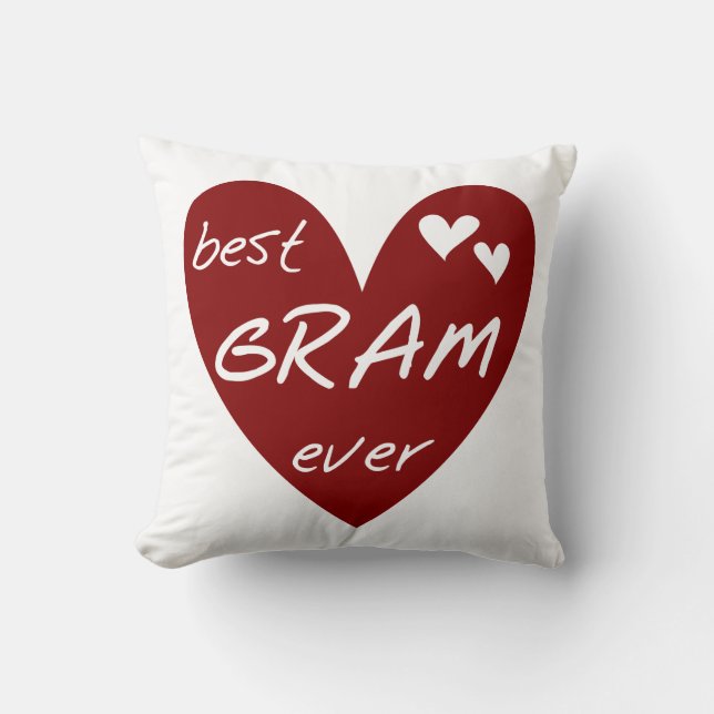 Coussin Red Heart Meilleur Cadeaux Gram Ever (Recto)