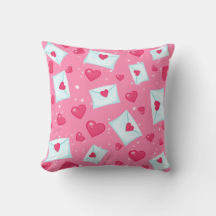 Coussin Red Hearts Love Letters Motif