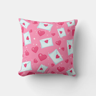 Coussin Red Hearts Love Letters Motif