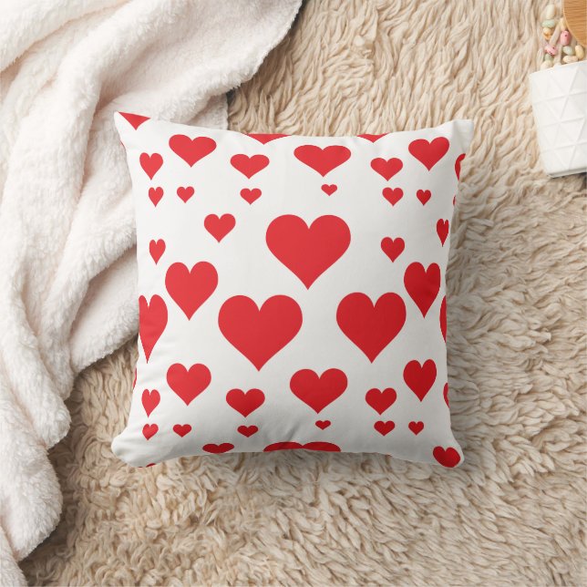 Coussin Red Hearts Valentines Day Motif (Couverture)
